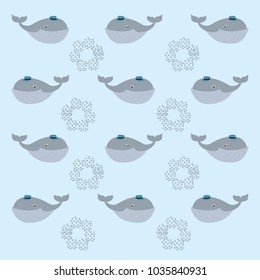 Cute and funny animals background pattern