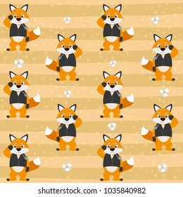 Cute and funny animals background pattern