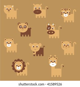 cute funny animals doodle wallpaper