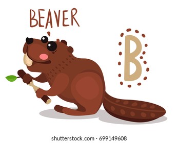 cute and funny animals from the English alphabet set