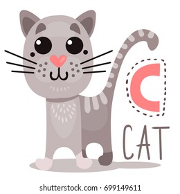 cute and funny animals from the English alphabet set