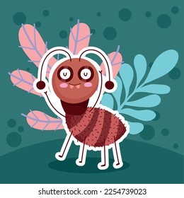 cute funny ant bug cartoon