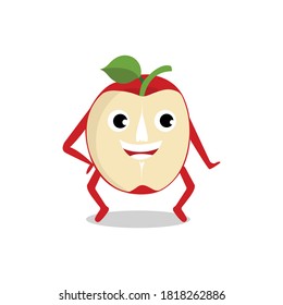 cute and funny apple fruit cartoon