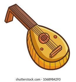 Cute and funny arabic guitar - vector