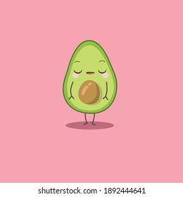 cute funny avocado vector on pink 