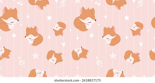 Cute and funny baby animal seamless patterns and wallpaper