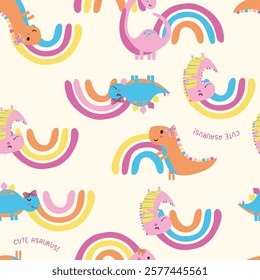 CUTE FUNNY BABY DINO RAINBOW