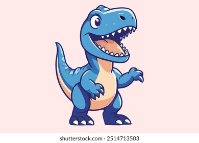 Cute Funny Baby  Dinosaur Holiday Summer Cartoon Vector Icon Illustration. Animal Holiday Icon Concept Isolated