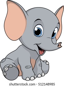 Cute funny baby elephant