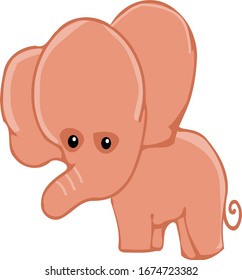 Cute And Funny Baby Elephant Isolated Vector