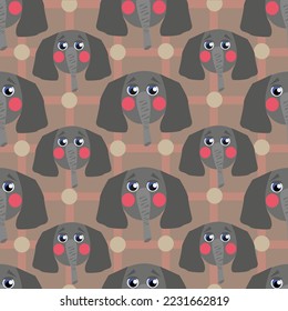 cute funny baby elephant seamless pattern