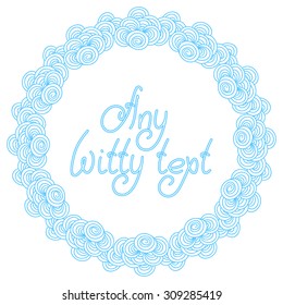 Cute funny background cloud pattern border frame isolated on the white fond. With space for invitations or different events greeting cards text. Vector illustration eps 10