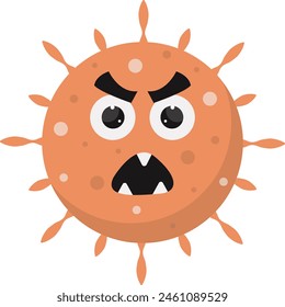 Cute and Funny Bacteria Virus Character. with Cartoon Design Style. Isolated Vector