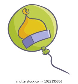 Cute and funny balloon with mosque dome picture in it for Ramadan and Eid Al-Fitr - vector.