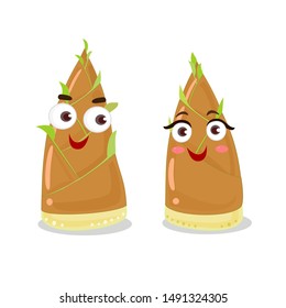 Cute Funny Bamboo Shoot  Vector