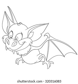 cute funny bat is hunting on halloween