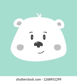 Cute funny bear. Hand drawn work. Childish cartoon design for kid t-shirts, dress or greeting cards. Vector illustration.	