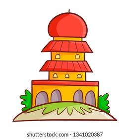 Cute and funny beautiful red mosque