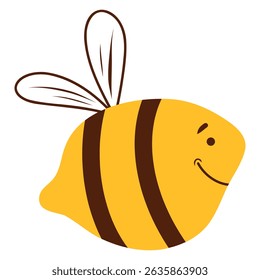Cute and funny bee character, honey bee vector illustration