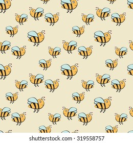Cute and funny bee. Icons. Characters. Card. Postcard.