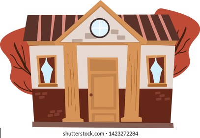 Cute and funny big house from front view