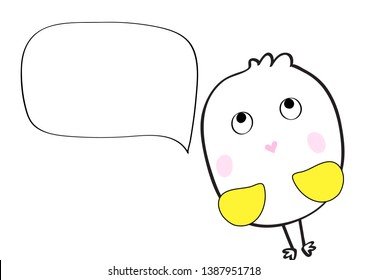 cute funny bird with speech bubble  cartoon vector eps.10
