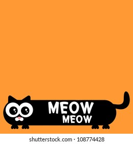 Cute funny black kitten greeting card