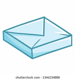 Cute and funny blue box envelope