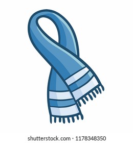 Cute and funny blue scarf - vector