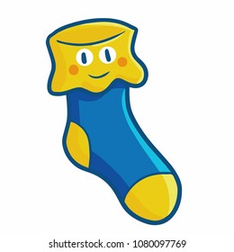 Cute and funny blue yellow shock smiling happily - vector.