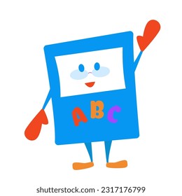 Cute funny book character.Vector hand drawn cartoon kawaii character simple illustration icon. Isolated on white background.