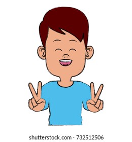 Cute and funny boy cartoon