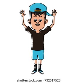 Cute and funny boy cartoon