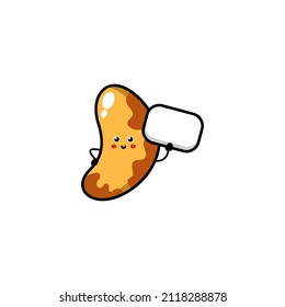 Cute funny Brazilian nut character. Vector hand drawn cartoon character illustration icon. Brazilian nut character concept
