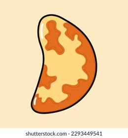 Cute funny Brazilian nut. Vector hand drawn cartoon kawaii character illustration icon. Isolated on brown background. Brazilian nut character concept