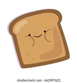 Cute and funny bread cartoon design. Vector illustration