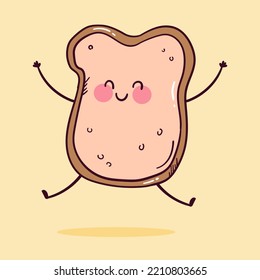 Cute And Funny Bread Character With Human Face