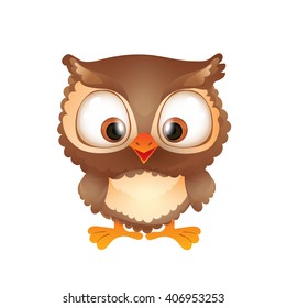 Cute Funny Brown Owl
