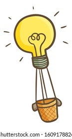Cute and funny bulb lamp idea as a flying balloon