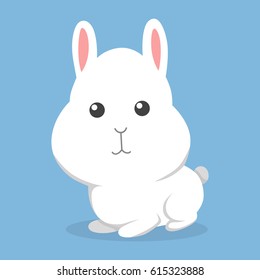 Cute and funny bunny design. Flat icon. Vector illustration