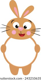 Cute and funny bunny round frame
