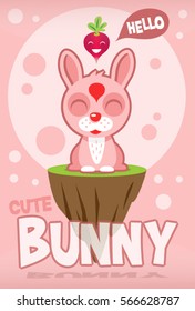 Cute Funny Bunny vector illustration and graphic design