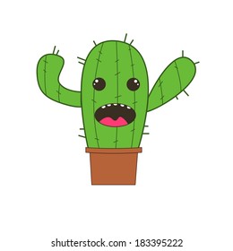 cute funny cactus illustration