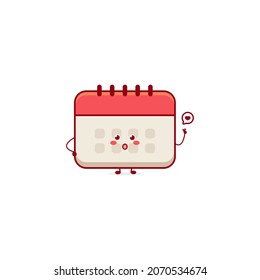 Cute funny calendar character. Vector hand drawn cartoon mascot character illustration icon. Isolated on white background. years character concept