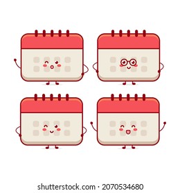 Cute funny calendar character. Vector hand drawn cartoon mascot character illustration icon. Isolated on white background. years character concept