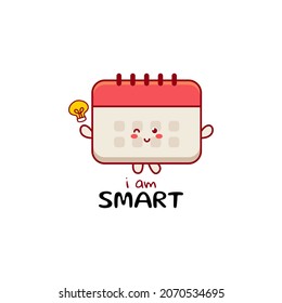 Cute funny calendar character. Vector hand drawn cartoon mascot character illustration icon. Isolated on white background. years character concept