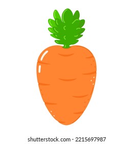 Cute funny carrot character. Vector hand drawn cartoon kawaii character illustration icon. Isolated on white background. Happy carrot character concept