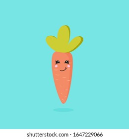 Cute and funny carrot. Happy Easter - Vector