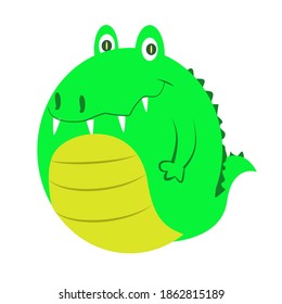 Cute Funny cartoon animals alligator vector