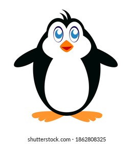 Cute Funny cartoon animals pinguine vector